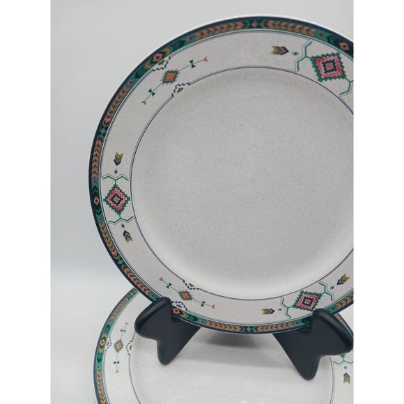 4 Salad Plates Studio Nova Adirondack Mauve Geen Aztec Southwestern Y2201 - Picture 2 of 10